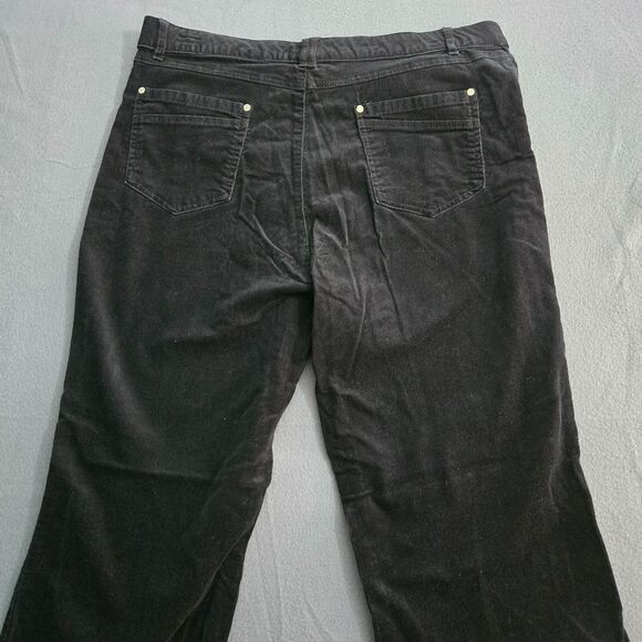 Erika Women 14 Black Straight Leg Corduroy Jeans Stretch - Picture 4 of 14